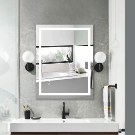 28'*36' LED Lighted Bathroom Wall Mounted Mirror with High Lumen+Anti-Fog Separately Control+Dimmer Function