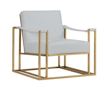 Larson Modern White Leatherette & Gold Accent Chair