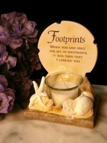 Footprints Poem Votive Holder