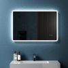 36" W x 24" H Modern Wall Mounted LED Backlit Anti-Fog Rounded Rectangular Bathroom Mirror with US standard plug