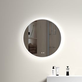 Ï†20" Modern LED Backlit Bathroom Mirror with US standard plug, Diffused Soft Light, Defogging Function, CRI>90