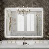 LED Bathroom Mirror Wall-Mounted Vanity Mirror with ,28"x36" Dimmable Waterproof Smart Touch Button Makeup Mirror with Lights Vertical & Horizontal