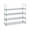 2 Set 4 Tiers Shoe Rack Shoe Tower Shelf Storage Organizer For Bedroom, Entryway, Hallway, and Closet Gray Color