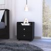 Lakewood 1-Shelf 2-Drawer Nightstand Black Wengue