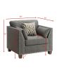 ACME Laurissa Chair & 3 Pillows in Light Charcoal Linen 52407