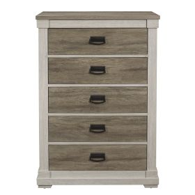 Transitional 1pc Chest with Storage Drawers Classic Shape Two-Tone Look Bedroom Furniture