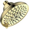 6 Spray Settings High Pressure Shower Head 5" Rain Fixed Showerhead - Gold Adjustable Shower Head with Anti-Clogging Nozzles