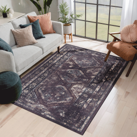 Naar 8x10 Area Rugs, Washable Rug, Low-Pile, Non-Slip, Non-Shedding, Foldable, Kid&Pet Friendly - Area Rugs for living room, bedroom, kitchen