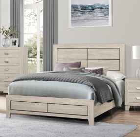 Modern Contemporary Light Brown Finish 1pc Full Bed Wooden Bedroom Furniture