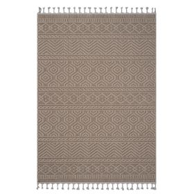 NAAR Guros Collection 6X9 Mocha /Geometric Indoor/Outdoor Area Rug