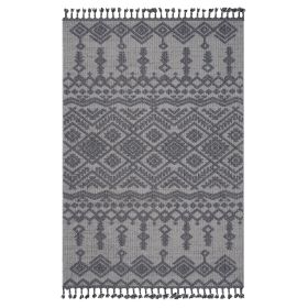 NAAR Guros Collection 8X10 White/Gray /Traditional Indoor/Outdoor Area Rug