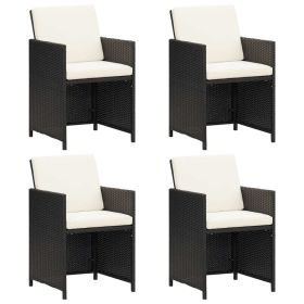 Patio Chairs 4 pcs Poly Rattan Black