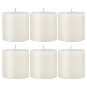 Stonebriar Unscented 3" x 3" 1-Wick White Pillar Candles, 6 Pack