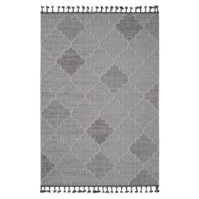 NAAR Guros Collection 8X10 White/Grey /Trellis Indoor/Outdoor Area Rug