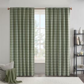 Plaid Rod Pocket and Back Tab Curtain Panel with Fleece Lining(Only 1 Pc Curtain Panel)