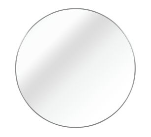 Silver 42 Inch Metal Round Bathroom Mirror