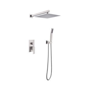 10 inch Shower Head Bathroom Luxury Rain Mixer Shower Complete Combo Set Wall Mounted