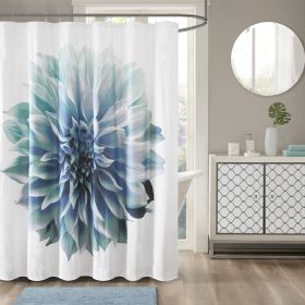 Printed Floral Cotton Shower Curtain