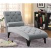 Grey Tufted Chaise