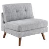 Grey Tufted Cushion Back Armless Chair