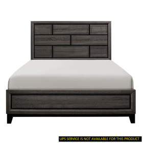 Modern Style Clean Line Design Gray Finish 1pc Queen Size Bed Contemporary Bedroom Furniture