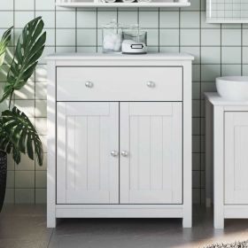 Bathroom Cabinet BERG White 27.4"x13.4"x31.5" Solid Wood Pine