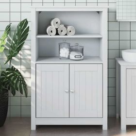 Bathroom Cabinet BERG White 27.4"x13.4"x43.3" Solid Wood Pine