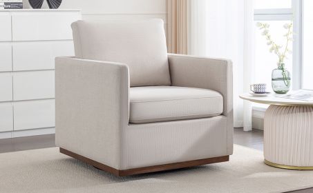 Mid Century Modern Swivel Accent Chair Armchair for Living Room, Bedroom, Guest Room, Office, Beige