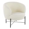 Chloe Contemporary Accent Chair in Black Metal and White Sherpa Fabric by LumiSource