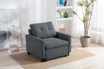 Hannah 35" Dark Gray Woven Convertible Armchair