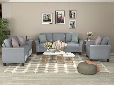 Living Room Sets Furniture Armrest Sofa Single Chair Sofa Loveseat Chair 3-Seat Sofa (ChairLoveseat Chair&3-Seat Sofa, Gray)