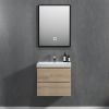 60'' Wall Hung Bathroom Vanity in Natural Oak with White Top 24VANGELA-60_6066