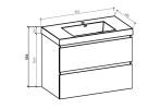 60'' Wall Hung Bathroom Vanity in Gloss White with White Top 24VANGELA-60_7801