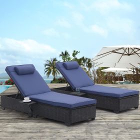 Outdoor Patio Chaise Lounge Chair,Lying in bed with PE Rattan and Steel Frame,PE Wickers