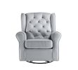 ACME Zeger Swivel Chair w/Glider , Gray Fabric LV00924