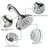 6 Spray Settings High Pressure Shower Head 5" Rain Fixed Showerhead - Chrome Adjustable Shower Head with Anti-Clogging Nozzles