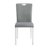 ACME Pagan Side Chair (Set-2) in Gray PU & Chrome Finish DN00741