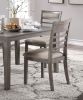 Beautiful Gray Finish 5pc Dining Set Table and 4 Side Chairs Set Fabric Upholstery Wooden Furniture Kitchen Dining Set