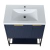 30 Inch Freestanding Bathroom Vanity With Resin Basin,30x18(With Black Feet)