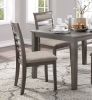 Beautiful Gray Finish 5pc Dining Set Table and 4 Side Chairs Set Fabric Upholstery Wooden Furniture Kitchen Dining Set