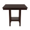 5pc Counter Height Dining Set Espresso Finish Counter Height Table with Shelf and 4 Counter Height Chairs Set Wooden Furniture Dining Kitchen Set