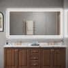 72Ã—36 inch LED-Lit bathroom mirror, wall mounted anti-fog memory Large Adjustable Brightness front and back light Rectangular Vanity mirror