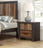 Unique Style Nightstand 1pc Multi-Tone Wire Brushed Finishes 2x Dovetail Drawers Distinct Style Bedroom Furniture