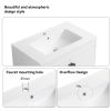 24" Bathroom Vanity,with White Ceramic Basin,Two Cabinet Doors with black zinc alloy handles,Solid Wood,Excluding faucets,white