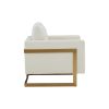 Modrest Prince Contemporary Cream & Gold Fabric Accent Chair