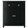 Bathroom Cabinet BERG Black 27.4"x13.4"x31.5" Solid Wood Pine