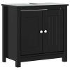 Bathroom Sink Cabinet BERG Black 23.6"x13.4"x23.2" Solid Wood Pine