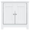 Bathroom Sink Cabinet BERG White 23.6"x13.4"x23.2" Solid Wood Pine