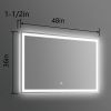 LED Bathroom Vanity Mirror with Light, 48x 36inch, Anti Fog, Dimmable,Color Temper 5000K,Backlit + Front Lit