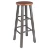 Ivy Bar Stool; Rustic Teak & Gray